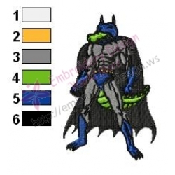Gator Batman Embroidery Design
